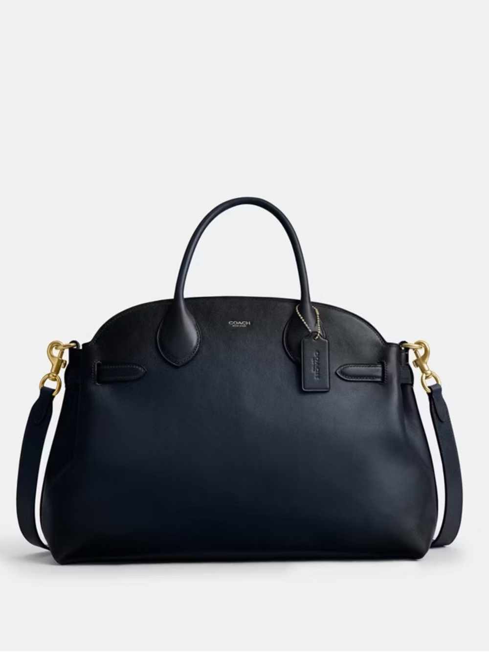 Coach Soft Empire Carryall 40 - Navy Blue - Leather Satchel Bag